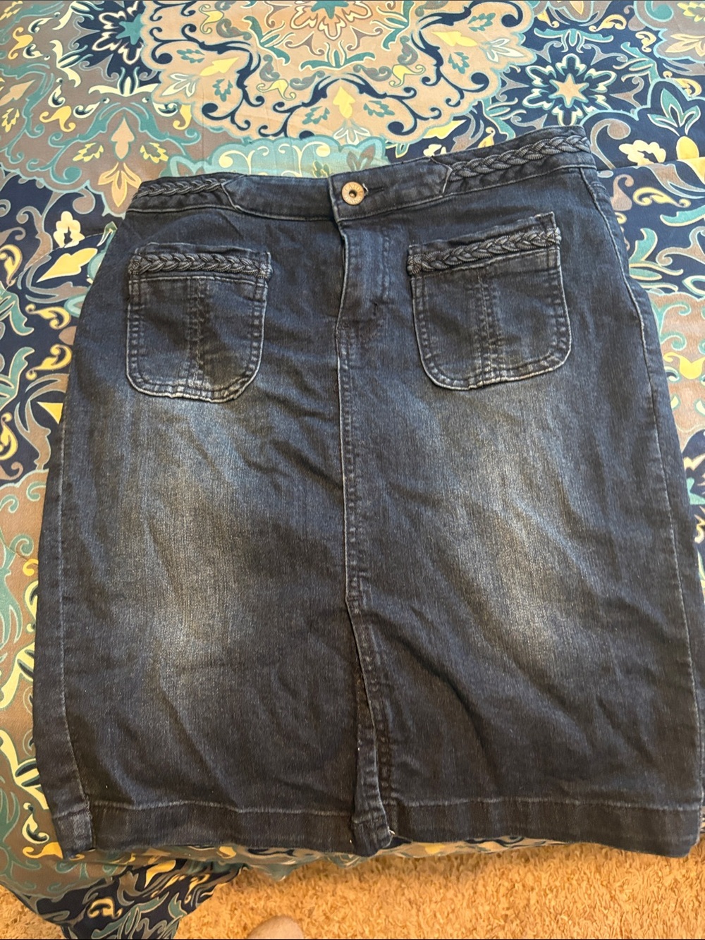 Dark Blue Denim Pocket Skirt
